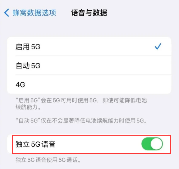 裕安苹果14维修分享iPhone 14 Pro如何开启VoNR 